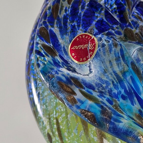 Formia Vetri Di Murano Italy Bird Blue Green Glass Figurine 58/500 REPAIRED - Picture 14 of 14